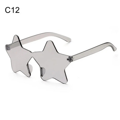 Sunčane naočale bez okvira u obliku zvijezde Jedinstvene prozirne sunčane naočale s pentagramom bez okvira za djecu Ženske smiješne naočale za zabavu