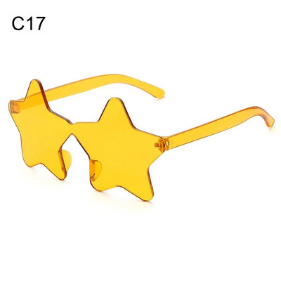 Sunčane naočale bez okvira u obliku zvijezde Jedinstvene prozirne sunčane naočale s pentagramom bez okvira za djecu Ženske smiješne naočale za zabavu