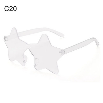 Sunčane naočale bez okvira u obliku zvijezde Jedinstvene prozirne sunčane naočale s pentagramom bez okvira za djecu Ženske smiješne naočale za zabavu
