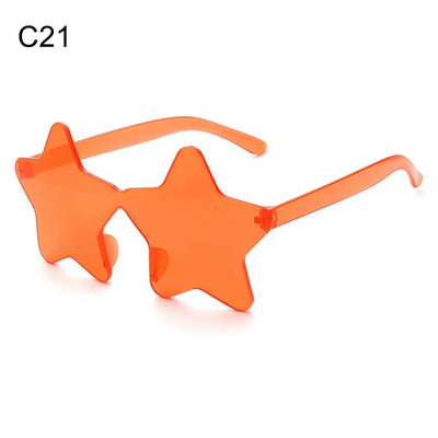 Sunčane naočale bez okvira u obliku zvijezde Jedinstvene prozirne sunčane naočale s pentagramom bez okvira za djecu Ženske smiješne naočale za zabavu