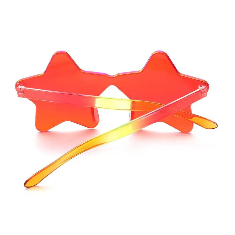 Sunčane naočale bez okvira u obliku zvijezde Jedinstvene prozirne sunčane naočale s pentagramom bez okvira za djecu Ženske smiješne naočale za zabavu