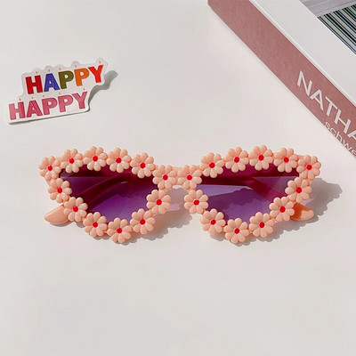 2023. aasta uusimad laste värvid ümmargused lilled kassisilma kujuga päikeseprillid tüdrukutele poistele UV400 välistingimustes kasutatavad kaitseprillid lastele päikeseprillid