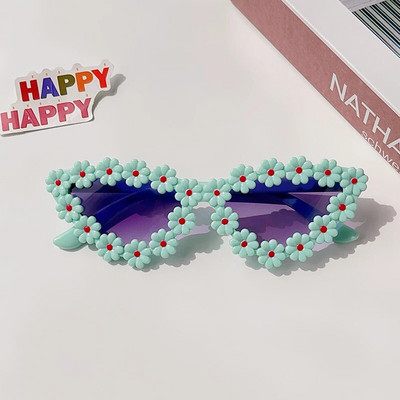 2023. aasta uusimad laste värvid ümmargused lilled kassisilma kujuga päikeseprillid tüdrukutele poistele UV400 välistingimustes kasutatavad kaitseprillid lastele päikeseprillid