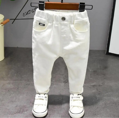 Bērnu bikses Chorus Clothing Pure White/Black Students Contest Straight Jeans Baby Boys Ērtas latīņu deju bikses