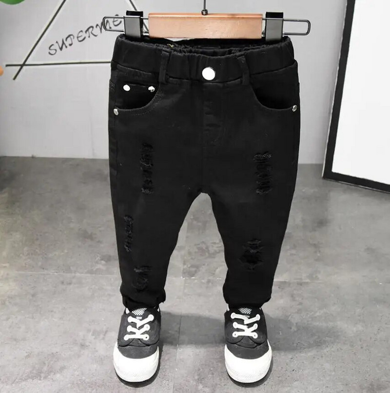 Bērnu bikses Chorus Clothing Pure White/Black Students Contest Straight Jeans Baby Boys Ērtas latīņu deju bikses