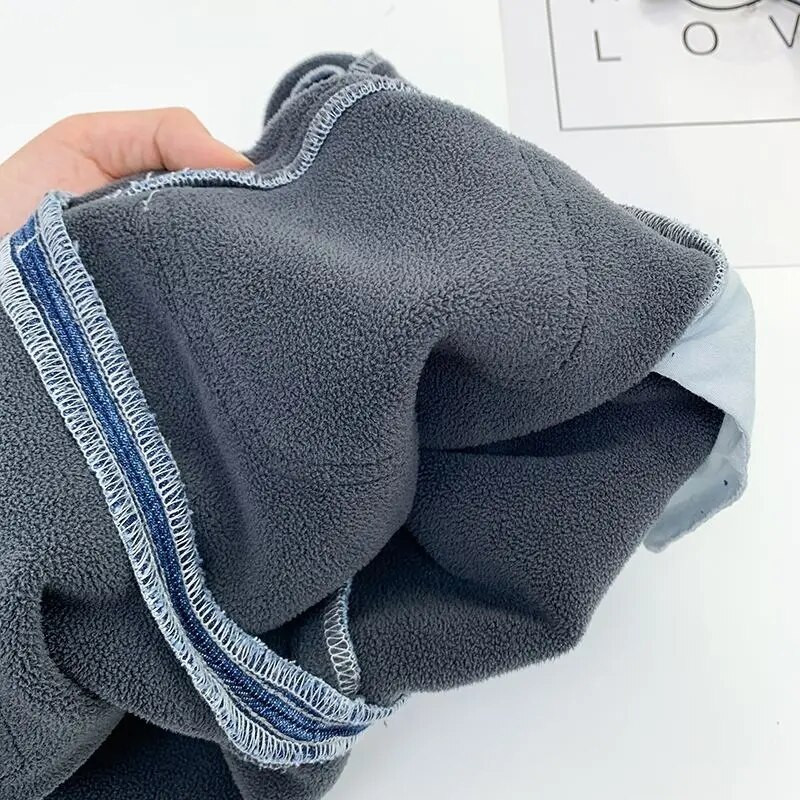 Odjeća za dječake Traper hlače Ležerne jednobojne termo hlače od flisa Prevelike dječje zimske hlače 36m Pamučne traperice za dječake