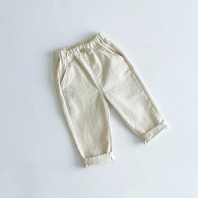 Uus kevadsügis beebid tüdrukud poisid puuvillased püksid kõrge vöökohaga sirge välisriided teksad Laste riided 0-7 a