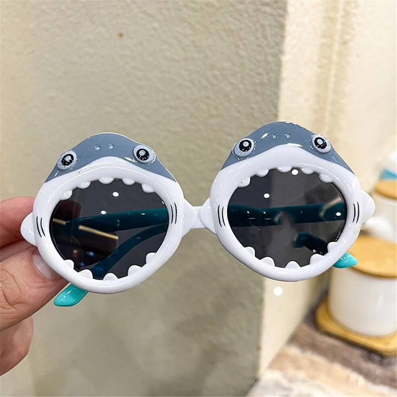 Karikatūra Shark Shape Bērnu Saulesbrilles UV Aizsardzības Brilles Bērnu Foto Rekvizīti Bērnu Ballīte Dzimšanas Dienas Piederumi Brilles