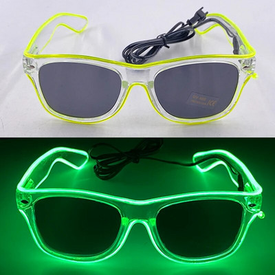 1 buc ochelari cu LED-uri cu lentile întunecate neon EL Wire Ochelari strălucitori în întuneric Produse pentru copii și adulți