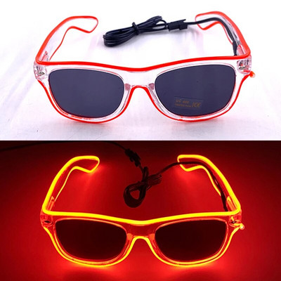 1 buc ochelari cu LED-uri cu lentile întunecate neon EL Wire Ochelari strălucitori în întuneric Produse pentru copii și adulți