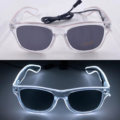 1 buc ochelari cu LED-uri cu lentile întunecate neon EL Wire Ochelari strălucitori în întuneric Produse pentru copii și adulți