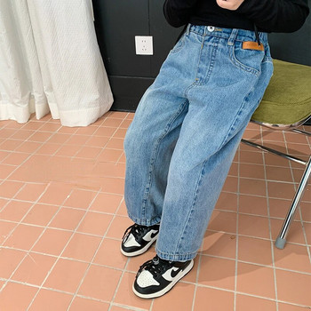 2022 Есен Детски широки дънки Момчета Момичета Модни ежедневни дънкови панталони Детски дънкови панталони от 1 до 8 години