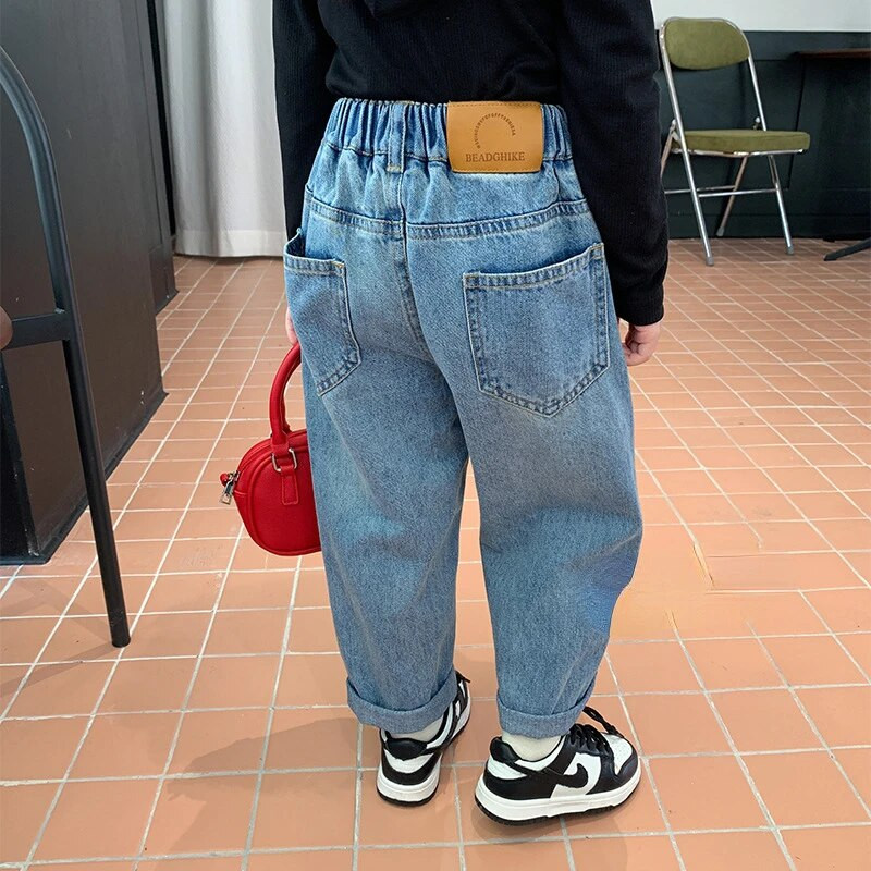 2022. aasta sügis, laste lahtised teksad, poisid, tüdrukud, vabaaja teksapüksid, lastele sobivad teksapüksid 1–8-aastased