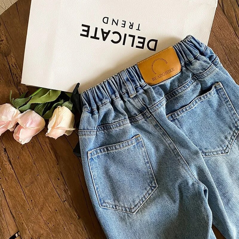 2022. aasta sügis, laste lahtised teksad, poisid, tüdrukud, vabaaja teksapüksid, lastele sobivad teksapüksid 1–8-aastased