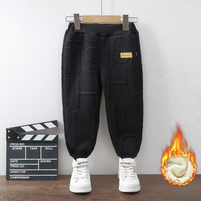 Pantaloni de trening pentru copii pentru băieți, fete, toamnă iarnă, pantaloni groși, casual, pentru elevi, pantaloni sport largi, litere Kawaii, pantaloni pentru copii