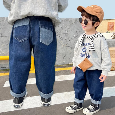 IENENS Blugi băieți Pantaloni denim Haine pentru copii Haine pentru copii Pantaloni drepti de primăvară de cowboy Pantaloni casual 2-6 ani