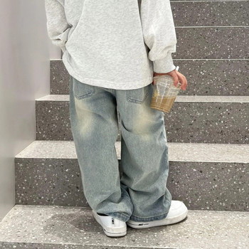 Παιδικά ρούχα 2023 Νέο μοντέρνο παντελόνι Άνοιξη φθινόπωρο για αγόρια ρετρό τζιν Κορεάτικο στιλ ίσιο καθημερινό απλό παντελόνι