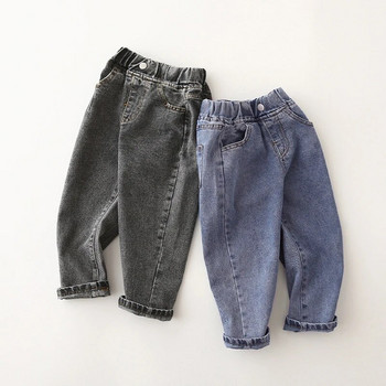IENENS 2-7Y Модни момчета Ежедневни дънкови панталони Бебешки дънкови панталони за малко дете Деца, деца, тънки дълги панталони, долнище на дрехи