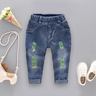 IENENS 2-7 ani Moda băieți blugi casual pantaloni pentru bebeluși, copii mici, băieți, pantaloni din denim, copii, subțiri, lungi, pantaloni, îmbrăcăminte