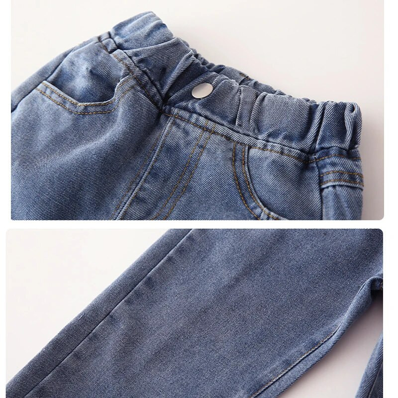 IENENS 2-7Y Modes Zēni Ikdienas Džinsi Bikses Zīdaiņu Toddler Zēnu Džinsu Bikses Bērni Bērni Slim Garas Bikses Apģērbs