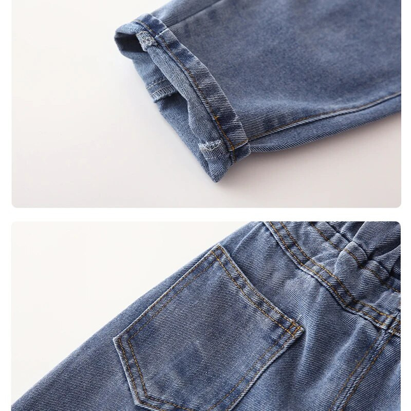 IENENS 2-7Y Modes Zēni Ikdienas Džinsi Bikses Zīdaiņu Toddler Zēnu Džinsu Bikses Bērni Bērni Slim Garas Bikses Apģērbs