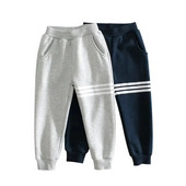 27kids Brand copii pantaloni sport de primăvară Material catifea potriviți băieți fete pantaloni cu design în dungi