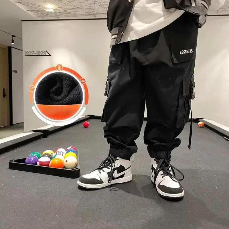 Hlače za dječake Proljetne i jesenske cool radne hlače Dječje ležerne hlače i velike dječje jesenske i zimske plišane široke hlače