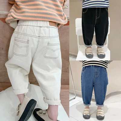 Bear Learder Baby Boy Girl Loose Jeans Νέα μόδα Κορεάτικο στυλ Casual μονόχρωμο τζιν Ανοιξιάτικο φθινόπωρο παιδικό τζιν παντελόνι