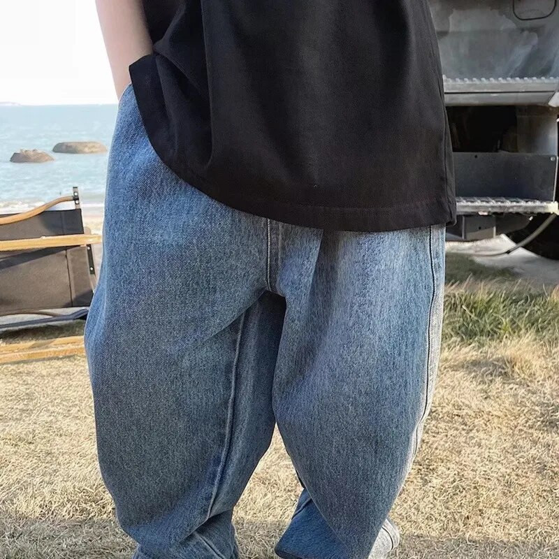 Bērnu džinsu šorti, bērnu bikses, vasaras plānās zēnu vasaras drēbes, bērnu vidukļa vidusdaļa, septiņu punktu ārējā apģērba caurumi