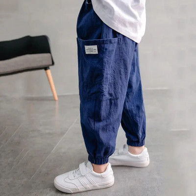 Pantaloni pentru bebeluși Pantaloni harem largi din bumbac și in