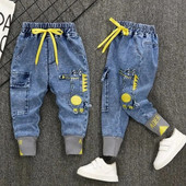 Bebeluși băieți fete blugi pantaloni nou 2023 pantaloni pentru copii 1-9 ani băieți fete blugi băieți pantaloni casual cu scrisoare de desene animate blugi pentru copii