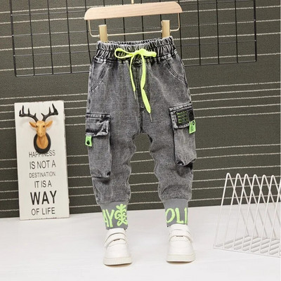 Bebeluși băieți fete blugi pantaloni nou 2023 pantaloni pentru copii 1-9 ani băieți fete blugi băieți pantaloni casual cu scrisoare de desene animate blugi pentru copii