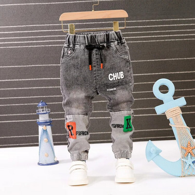 Bebeluși băieți fete blugi pantaloni nou 2023 pantaloni pentru copii 1-9 ani băieți fete blugi băieți pantaloni casual cu scrisoare de desene animate blugi pentru copii