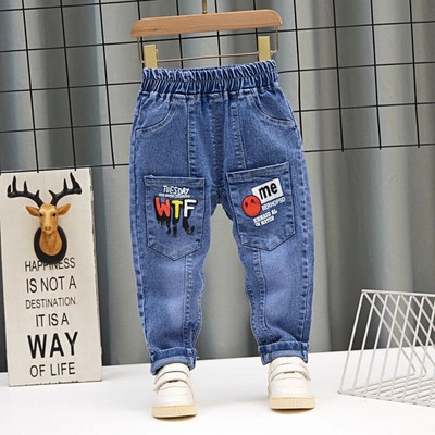 Bebeluși băieți fete blugi pantaloni nou 2023 pantaloni pentru copii 1-9 ani băieți fete blugi băieți pantaloni casual cu scrisoare de desene animate blugi pentru copii