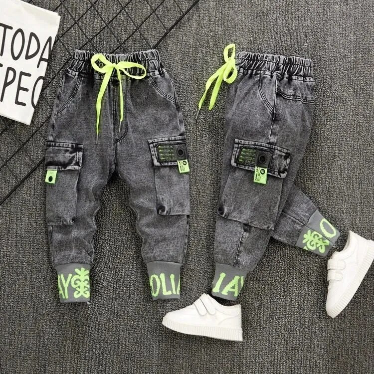 Beebipoisid Tüdrukud Teksad Püksid Uued 2023 Lastepüksid 1-9a poisid Tüdrukud Teksad Poiste vabaaja püksid Kirja multifilmi teksad lastele