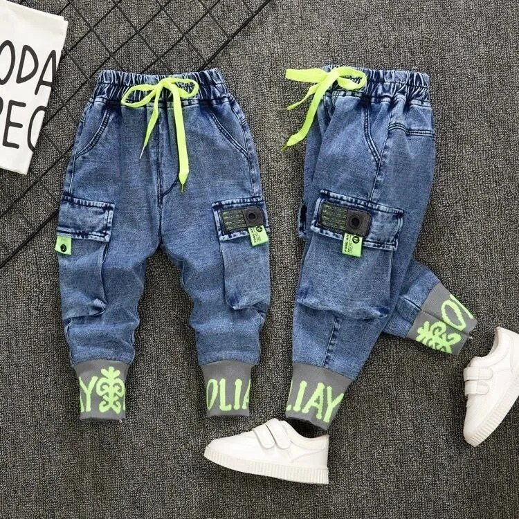 Beebipoisid Tüdrukud Teksad Püksid Uued 2023 Lastepüksid 1-9a poisid Tüdrukud Teksad Poiste vabaaja püksid Kirja multifilmi teksad lastele