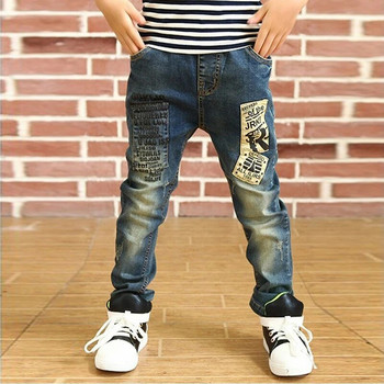IENENS Дънки за момчета Панталони Детски дънкови дълги панталони Пролетни есенни дрехи 4-11 години Детски ежедневни панталони Младо момче Еластични дънки