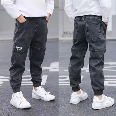 IENENS Traperice za dječake Hlače za dijete Denim Duge hlače Proljetna jesen Odjeća 4-11 godina Dječje ležerne hlače za dječake Rastezljive traperice