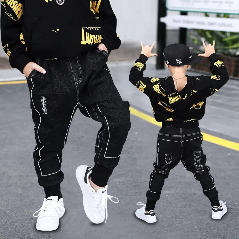 DIIMUU 2022 Mazuļi Bērni Zēni Apģērbs Džinsi Modes Džinsu Garās Bikses Slim Fit Bikses 5–11 gadus veciem bērniem