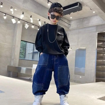 New Boys Girls Cool Jeans Ανοιξιάτικα και Φθινοπωρινά Παντελόνια Κορεατικά Τζιν Casual Loose Παντελόνια Παιδικά Ρούχα Καλοκαιρινό Παντελόνι