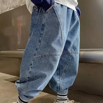 Модерни момчета Момичета Готини дънки Панталони Корейски стил Сбити ежедневни широки панталони Детски дрехи Летни панталони