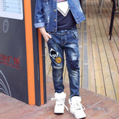 IENENS Fashion Boys Jeans Proljeće Jesen Duge hlače Young Boy Straight Denim Hlače Hlače s elastičnim strukom Kaubojske hlače Plus Size