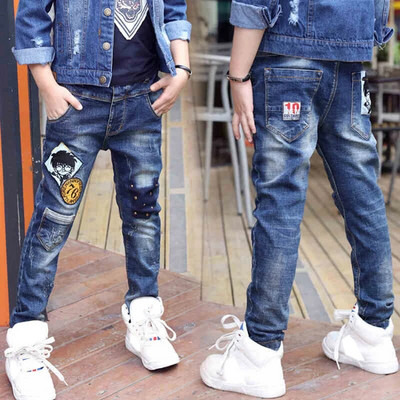 IENENS Fashion Boys Jeans Proljeće Jesen Duge hlače Young Boy Straight Denim Hlače Hlače s elastičnim strukom Kaubojske hlače Plus Size