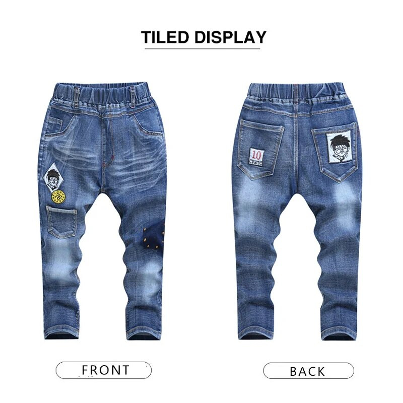 IENENS Fashion Boys Jeans Proljeće Jesen Duge hlače Young Boy Straight Denim Hlače Hlače s elastičnim strukom Kaubojske hlače Plus Size