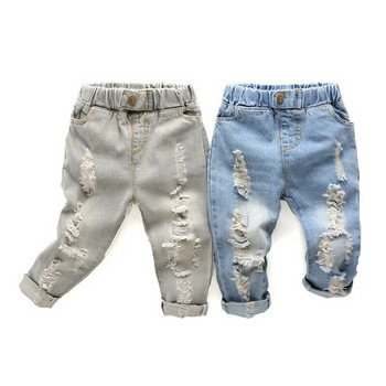 Момчета момиче дънки панталони с дупки Отлично качество памук Нови ежедневни детски панталони Бебе малко дете Удобни детски дрехи Деца