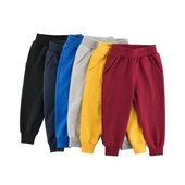 27 copii marca copii pantaloni sport lungi toamna culoare pura baieti pantaloni casual din bumbac material potrivit pentru copii mijlocii mici