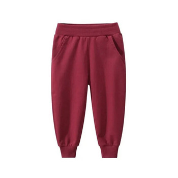 27kids Brand Детски спортни дълги панталони Есенни чисти цветове Ежедневни панталони за момчета Памучен материал, подходящи за средни малки деца
