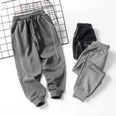 Pavasario sezono vaikiški drabužiai berniukams ilgos kelnės siuvinėtos sportinės kelnės vaikiškos kelnės laisvalaikio stiliaus vidurio juosmens dizainas