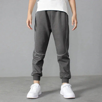 Pavasario sezono vaikiški drabužiai berniukams ilgos kelnės siuvinėtos sportinės kelnės vaikiškos kelnės laisvalaikio stiliaus vidurio juosmens dizainas