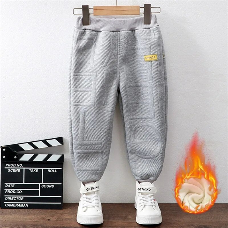 Vaikiškos ilgos kelnės aksominės vilnos šiltos kelnės vaikams storos elastinės kelnės žieminės medvilnės laisvalaikio sportinės kelnės berniukams mergaitėms 2-10 m.